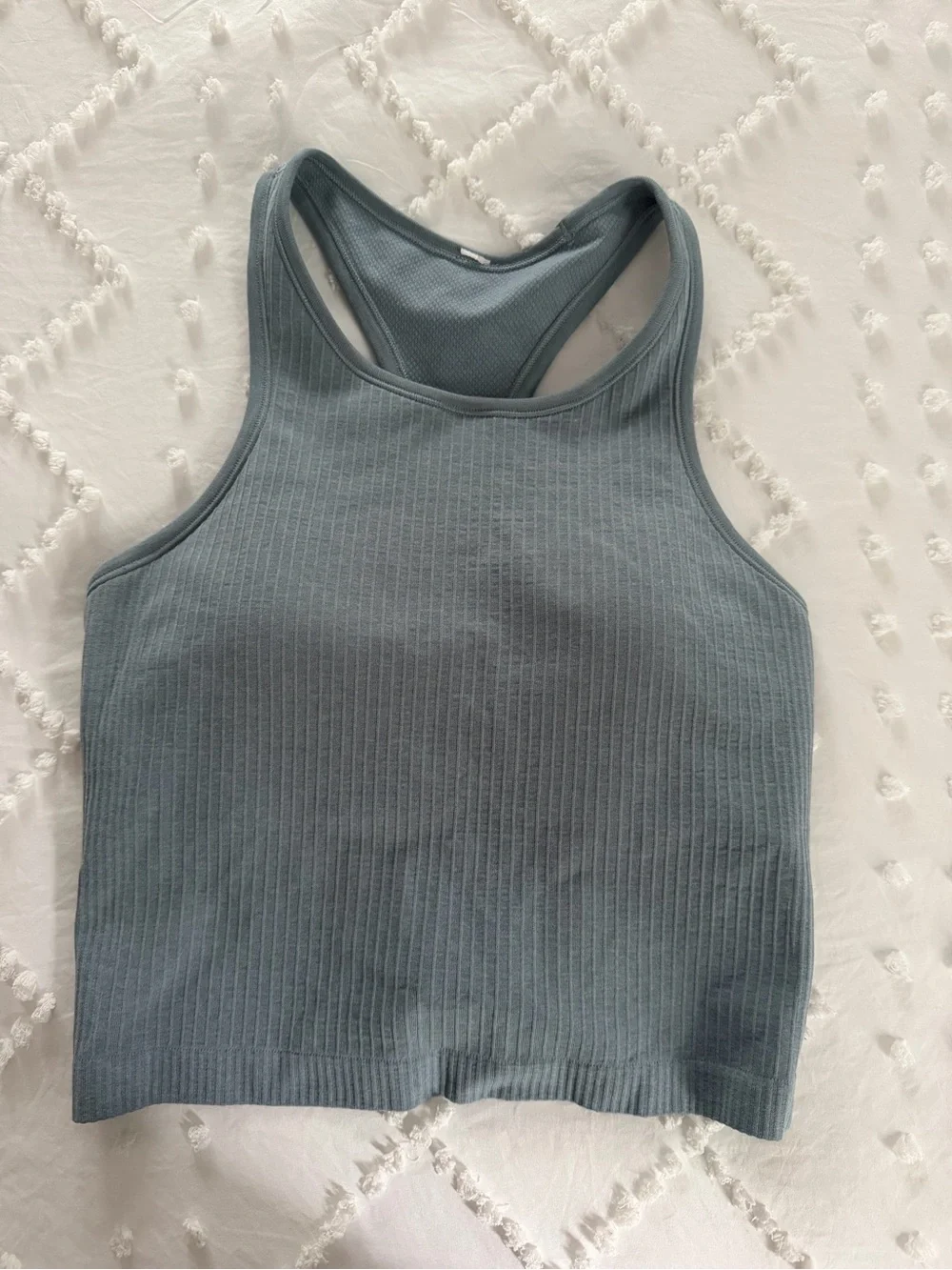 Lululemon Ribbed Racerback Crop Top in grey Blue color size 8
